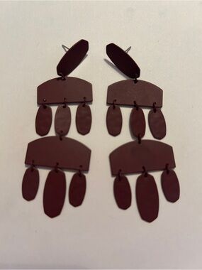 Kendra Scott Matte Burgundy Emmett Drop Earrings